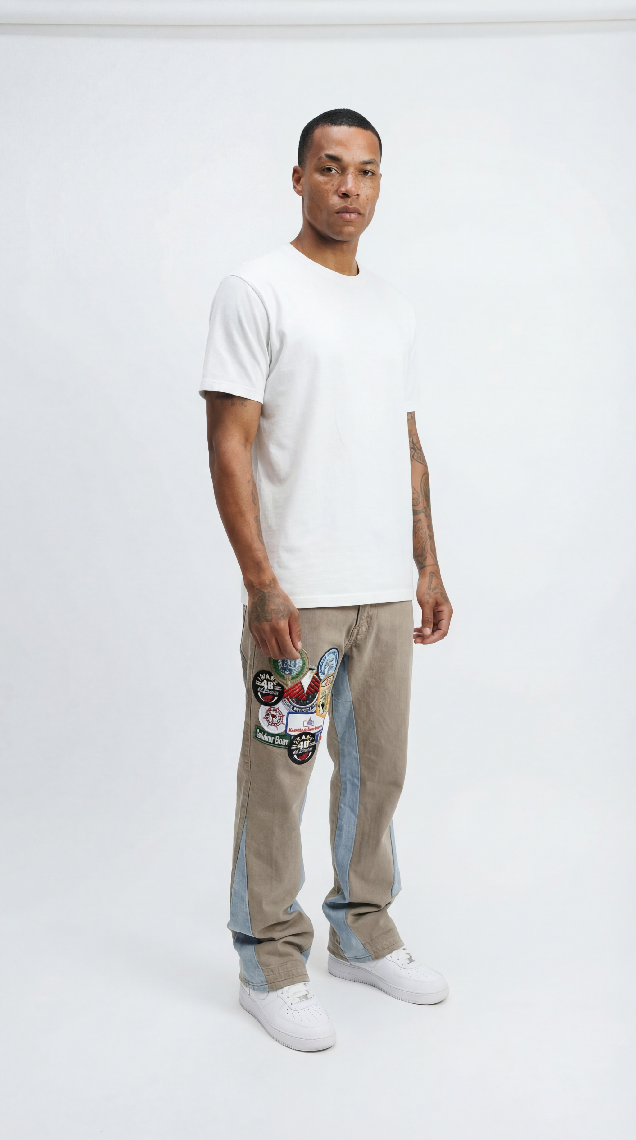 beige patchwork