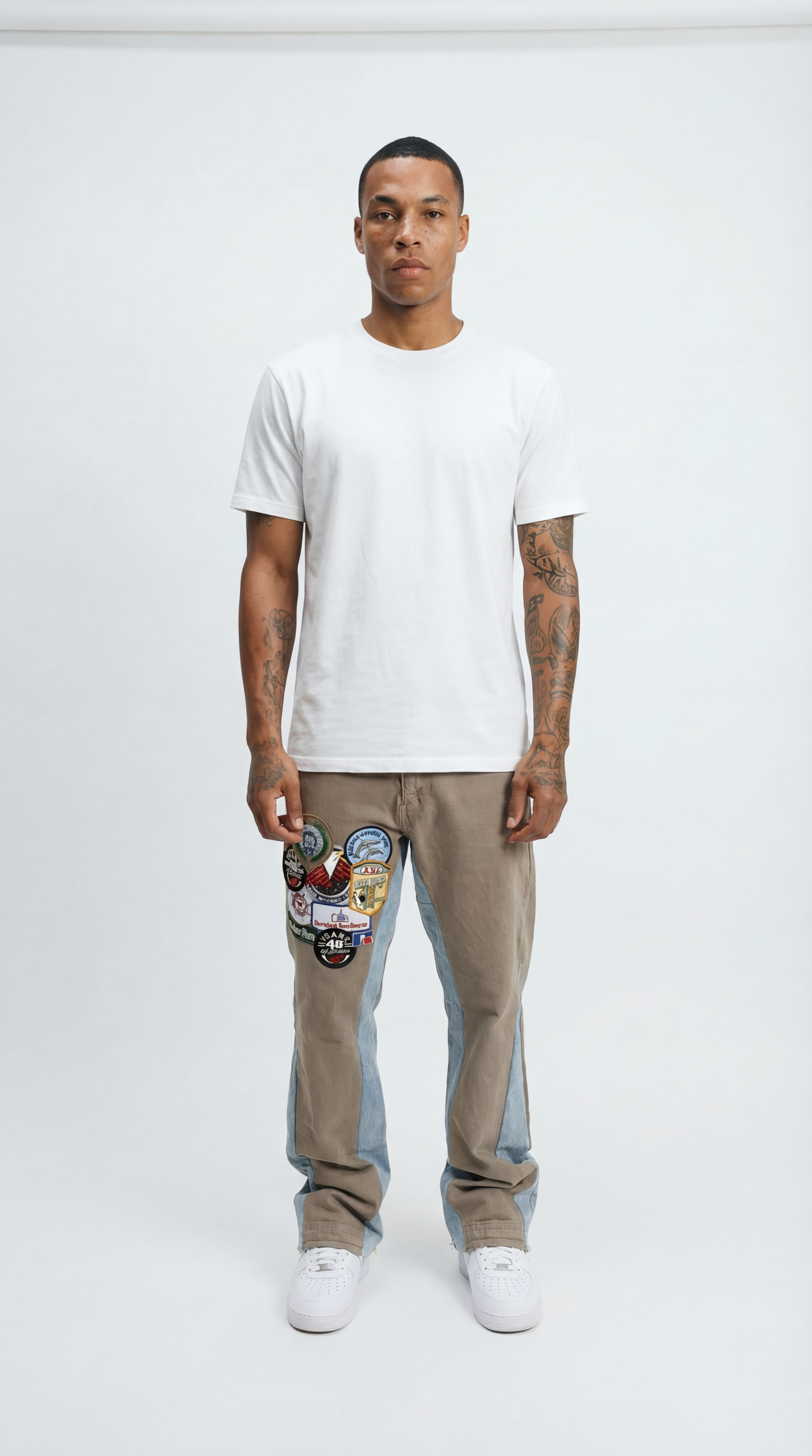 beige patchwork